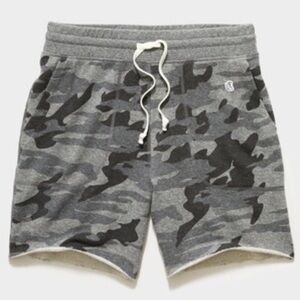Todd Snyder+Champion 7 Heather Grey Camo Cut Off SweatShort